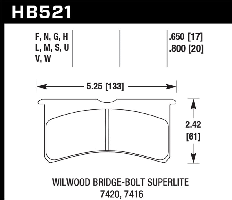 HAWK PERFORMANCE Hawk HT 14 16.51mm Thickness DTC 50 Race Brake Pads