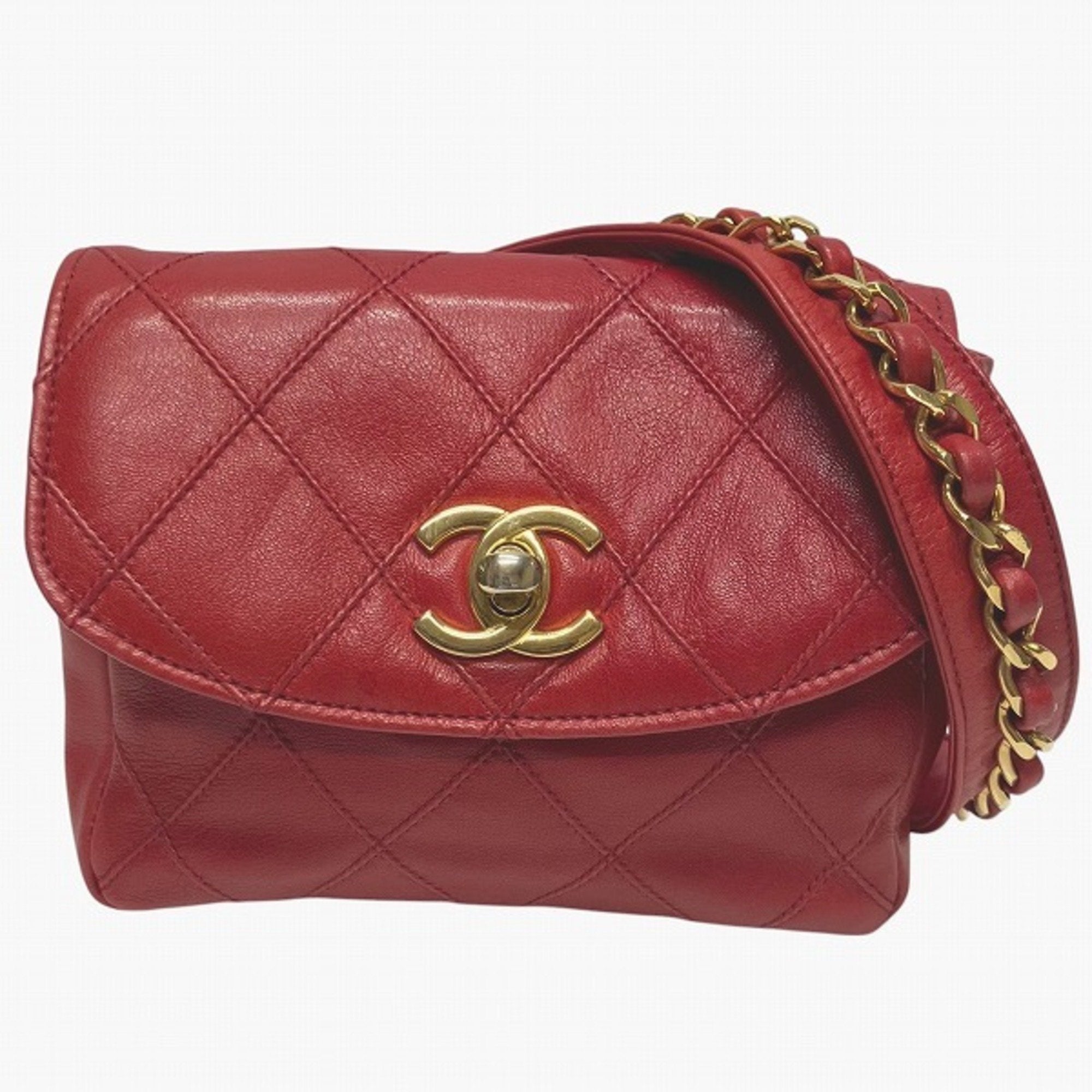 2275 Chanel Leather Fanny Pack Pouch Sling Bag (Pre Owned)