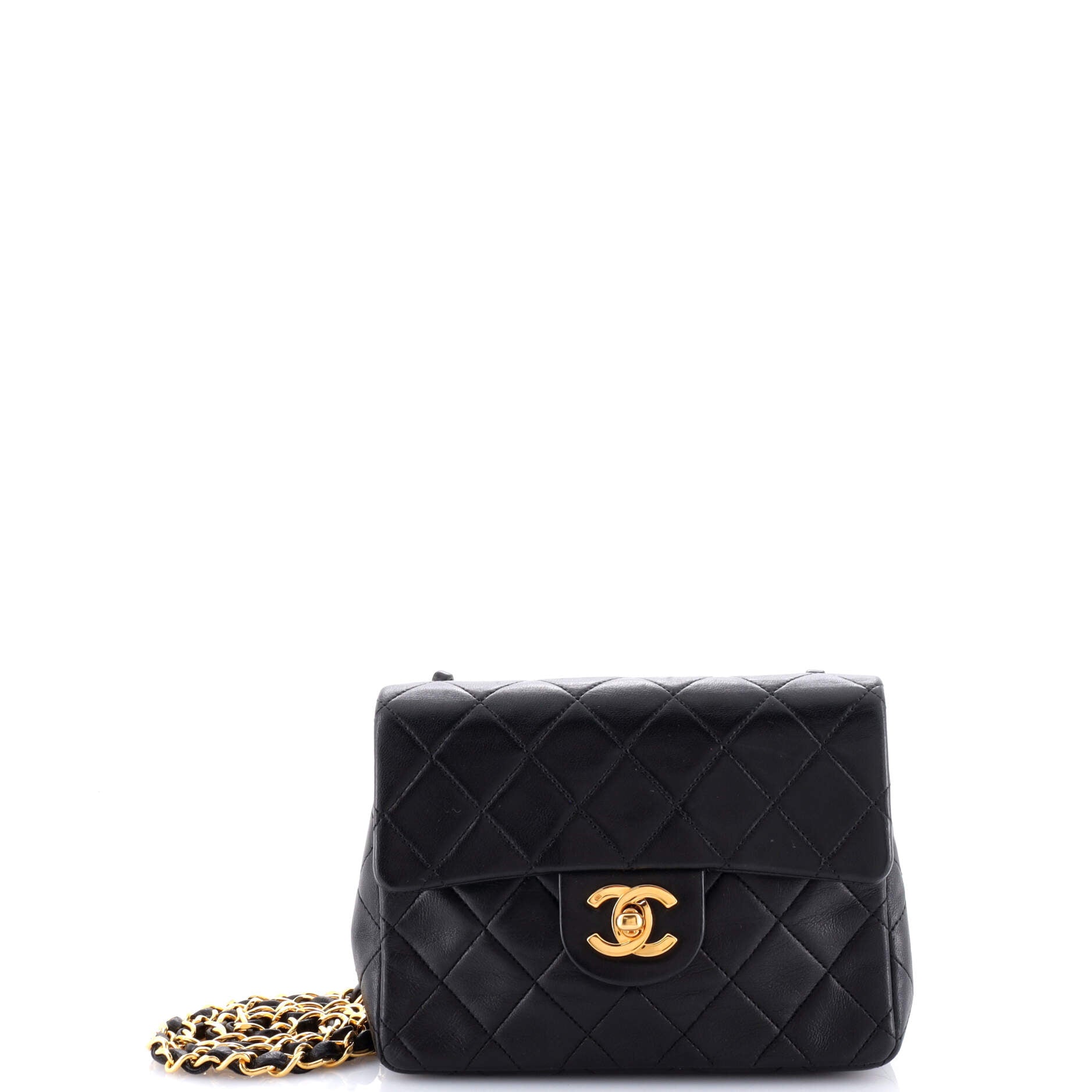 2860 Vintage Square Classic Single Flap Bag Quilted Lambskin Mini