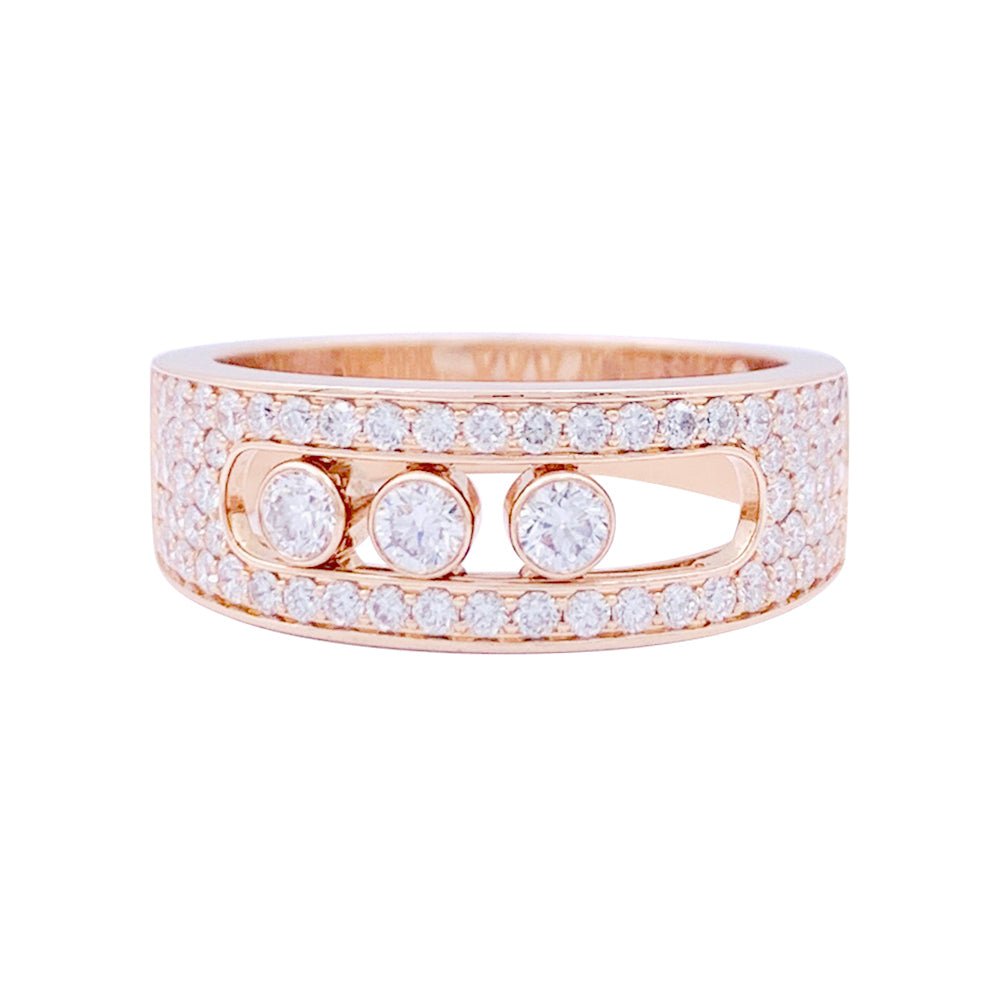 MILLER Bague MESSIKA  "Move Joaillerie Pavée"  or rose  diamants.