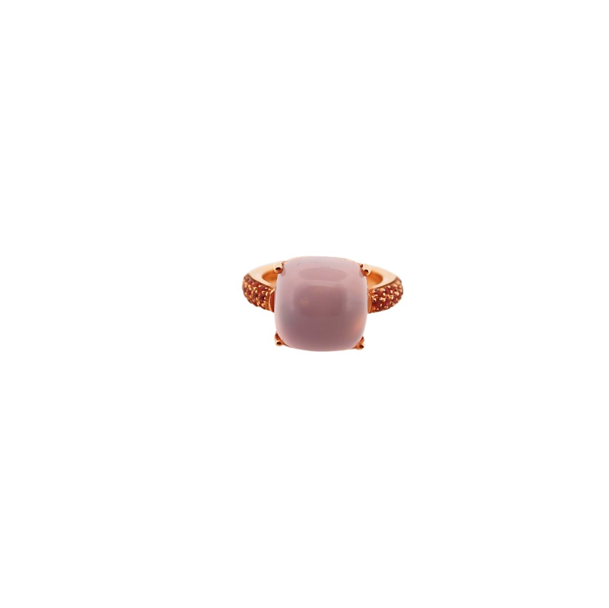 LAURENT BARRIER Bague Solitaire en or rose et pierre semi précieuse