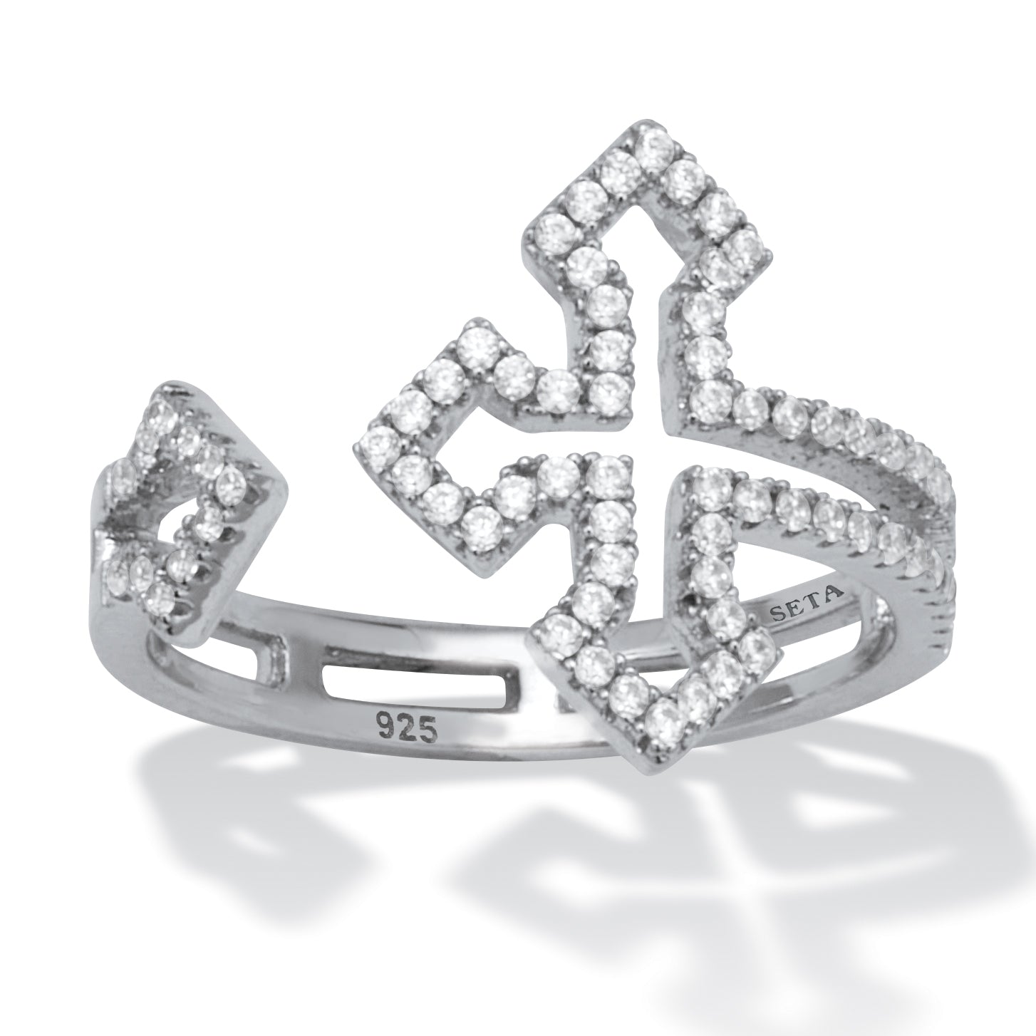 2894 .35 TCW CZ Sterling Silver Gothic Cross Ring