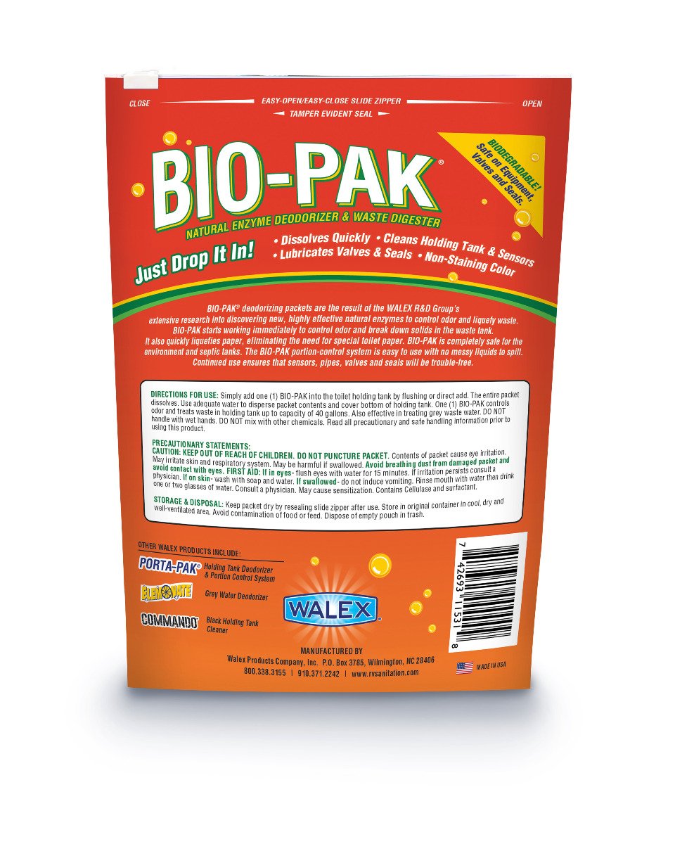 Walex Products   Walex Bio Pak Tropical Breeze Holding Tank Deodorizer   10 Pack   BIOTROPBG