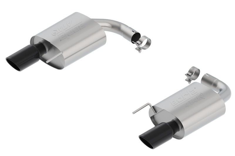 Borla Atak S Rear Section 15 17 Ford Mustang GT 5.0L V8 MT/AT 2.5in pipe 4in tip (Black Chrome)