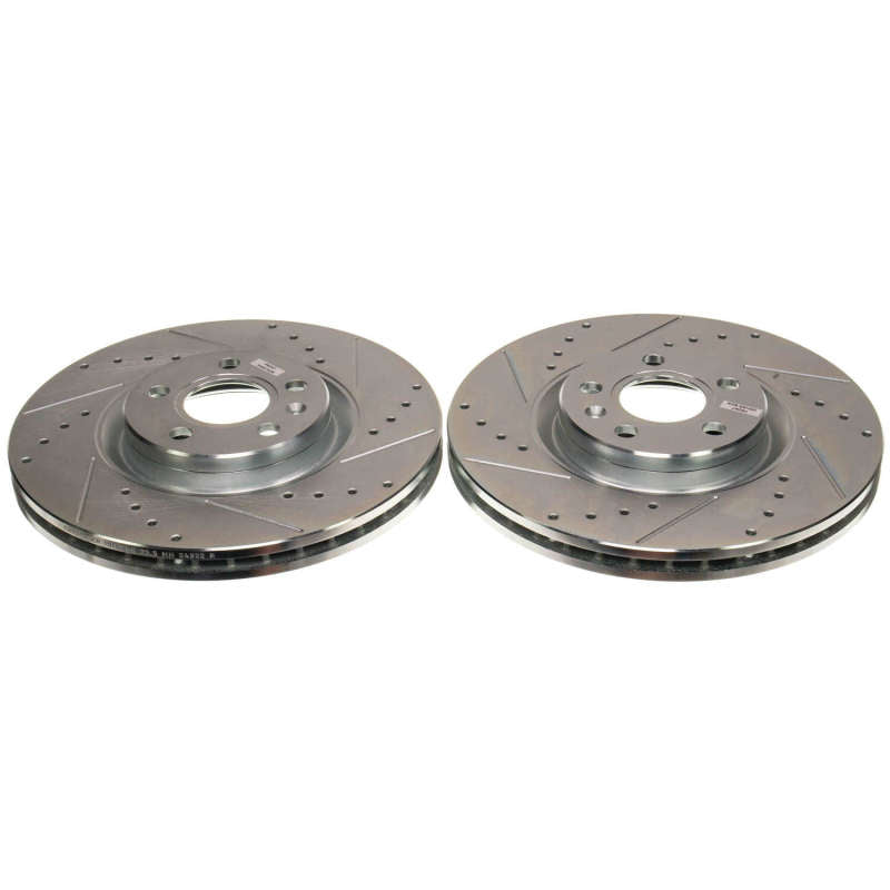 POWERSTOP Power Stop 18 21 Volvo XC60 Front Drilled & Slotted Rotor (Pair)