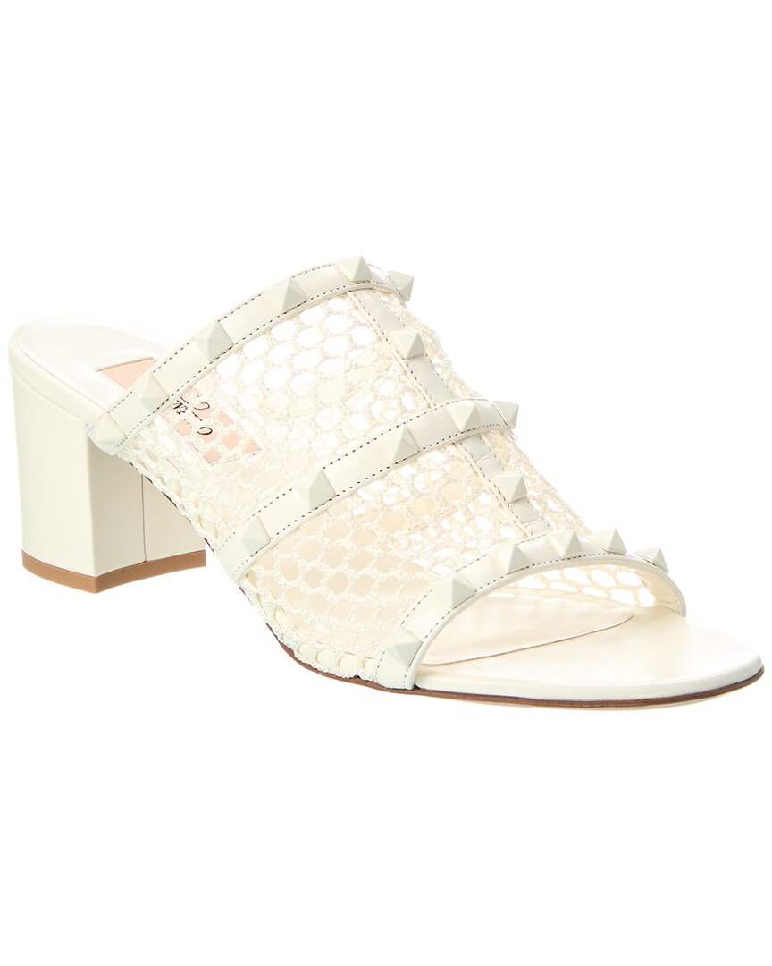 2000 Valentino Rockstud 60 Mesh & Leather Sandal