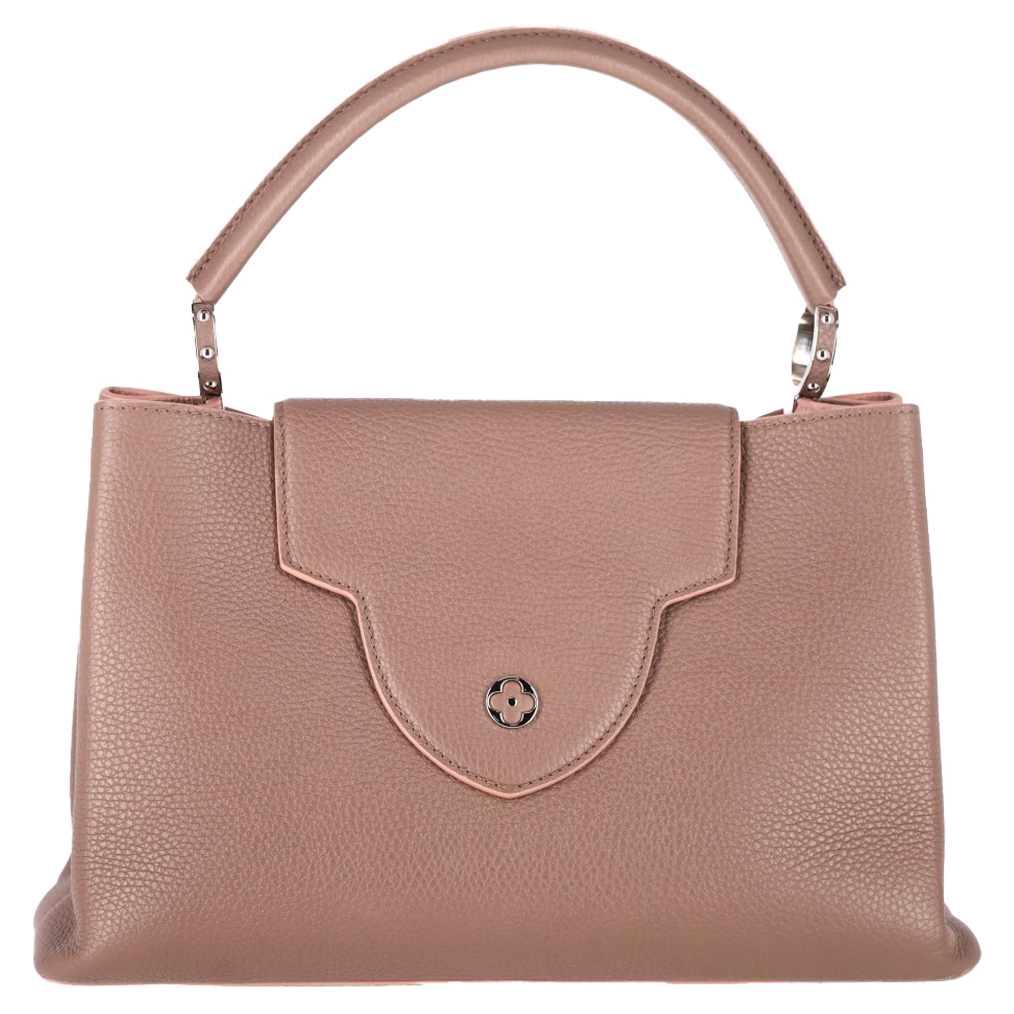 2604 Louis Vuitton MM Capucines Top Handle Bag in Brown Leather
