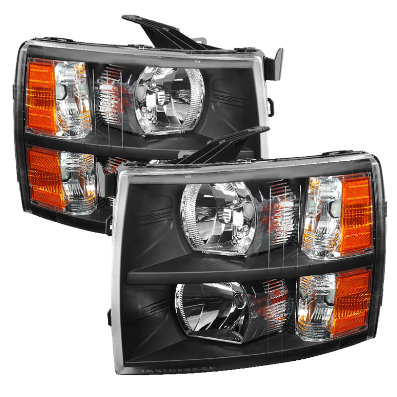 SPYDER Xtune Chevy Silverado 07 13 Crystal Headlights Black HD JH CS07 AM BK