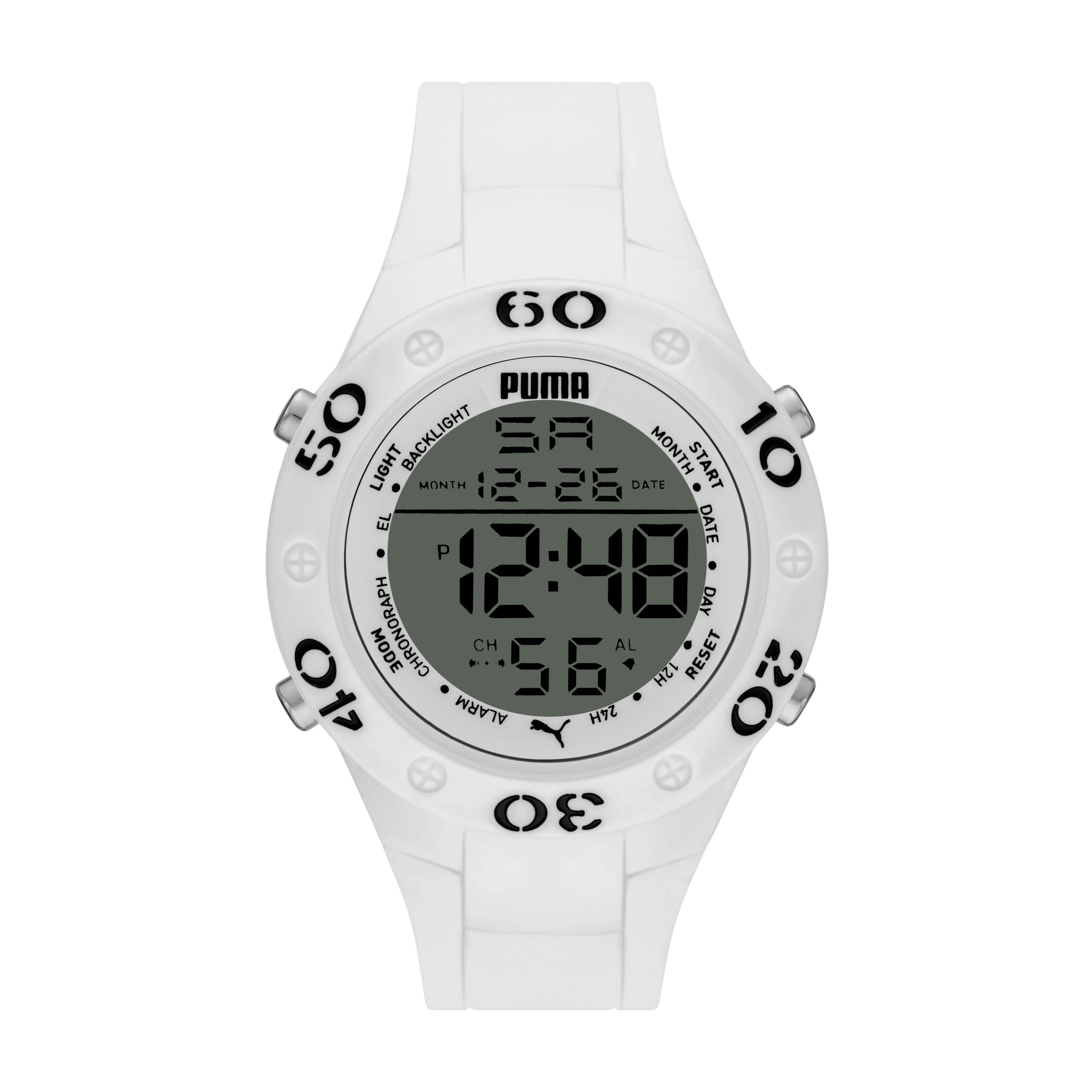 2147 PUMA Men's Puma 8 Digital  White Plastic Watch
