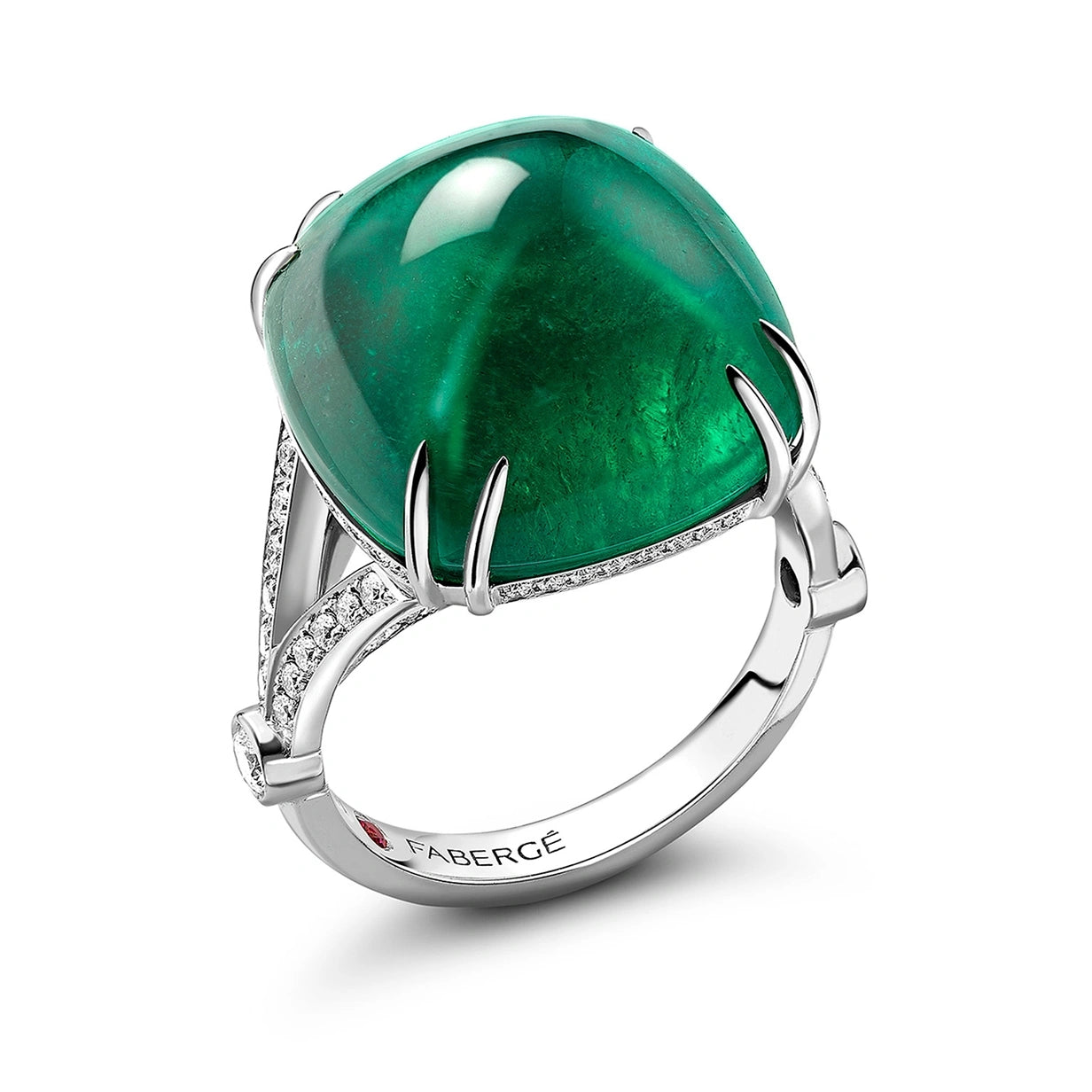 FABERGÉ Emerald and Diamond Ring