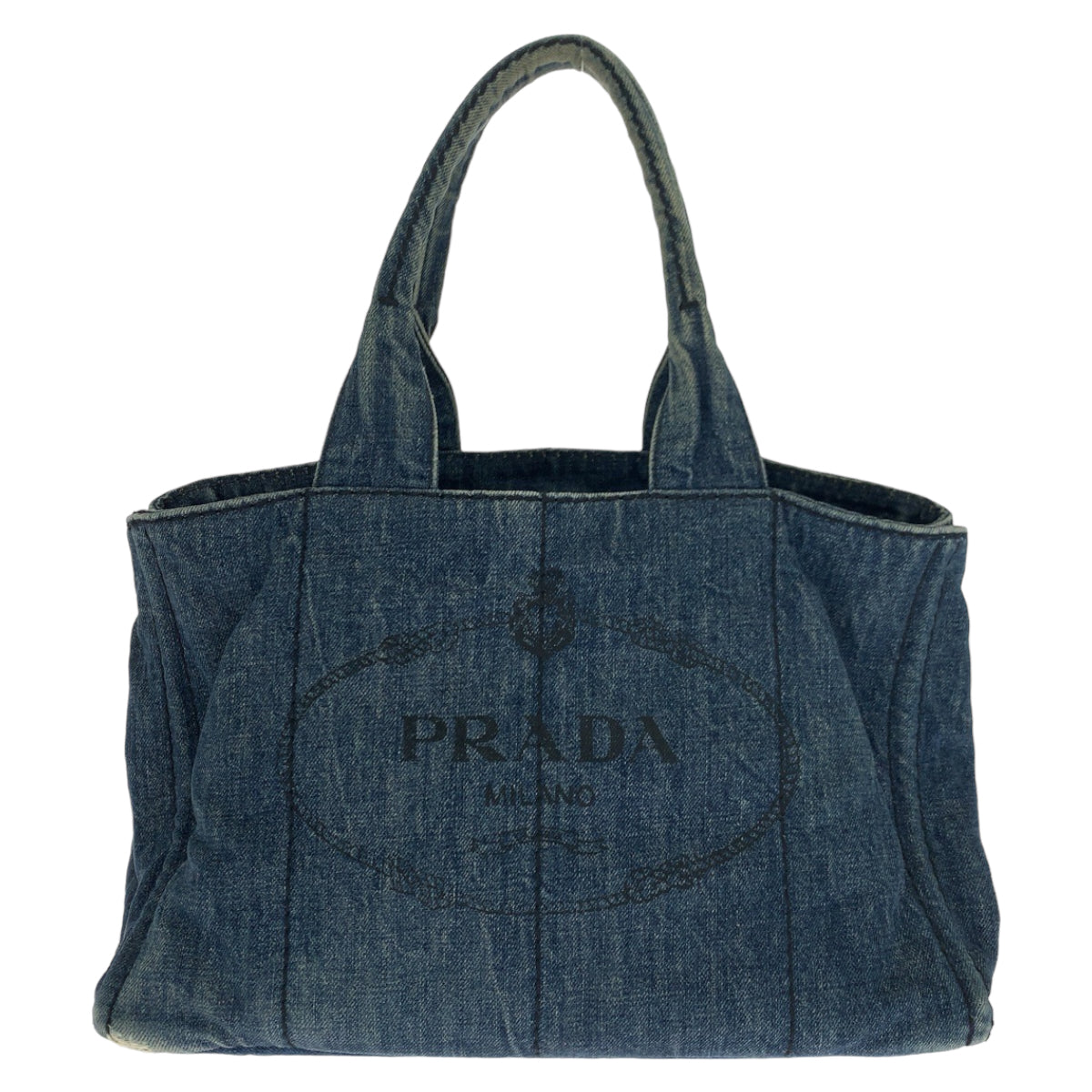 2604 Prada Denim Canapa Tote Bag