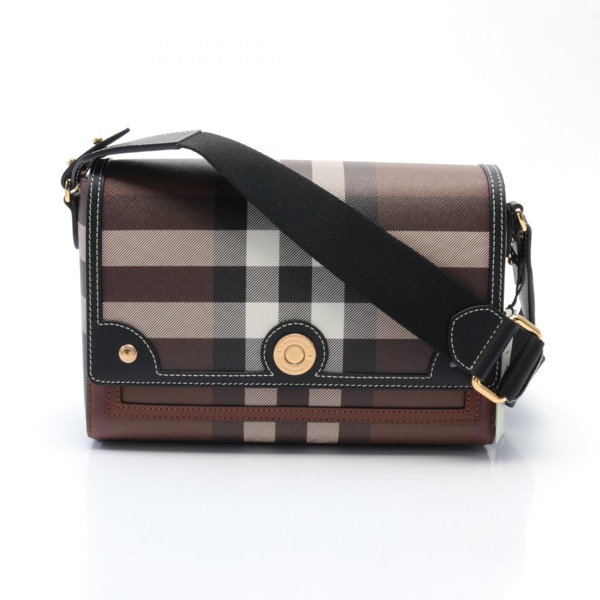 2275 Burberry    Coated Canvas Leather Shoulder Bag (Pre Owned)