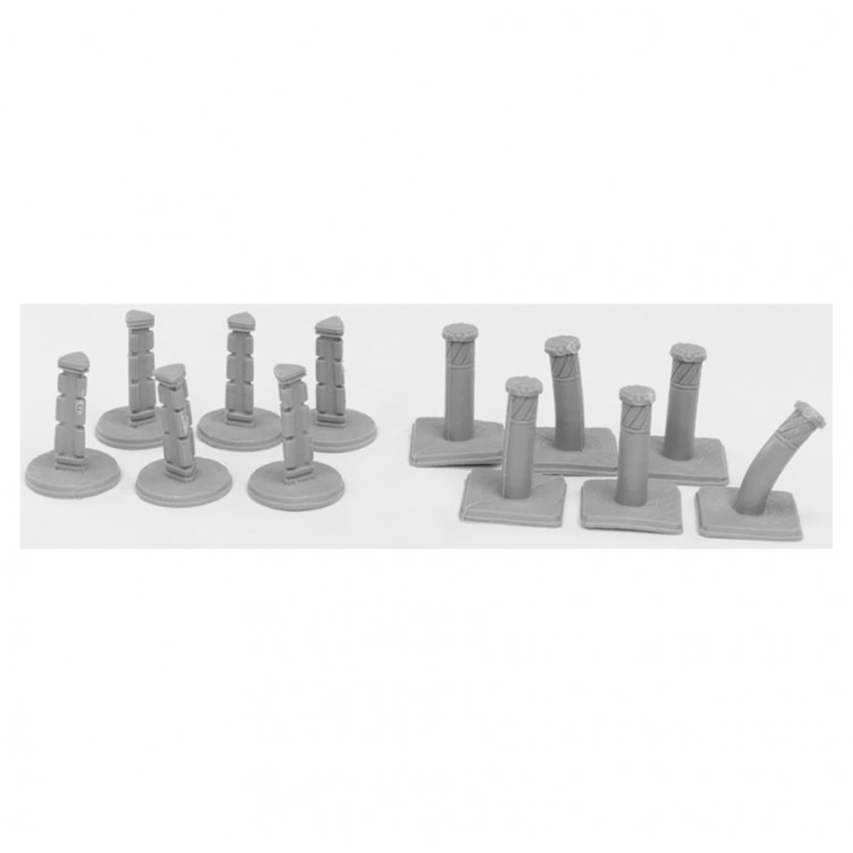 2297 Reaper Miniatures  Bones Bollards Miniatures  Black   Pack of 12