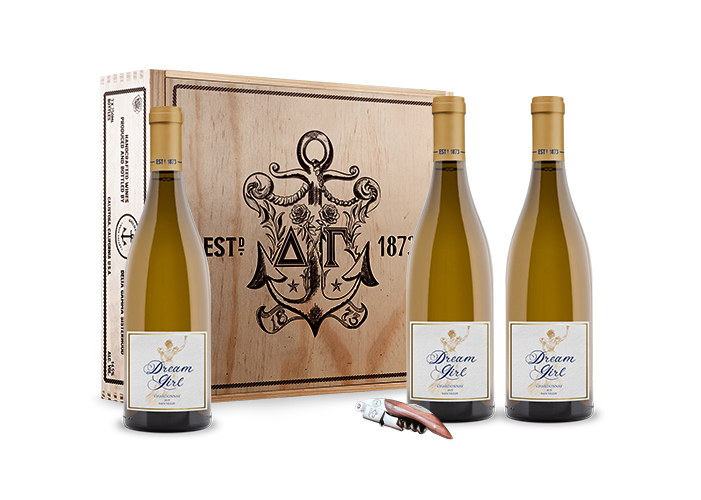 DELTA GAMMA   GOLDEN ANCHOR Dream Girl Chardonnay Gift Box Set