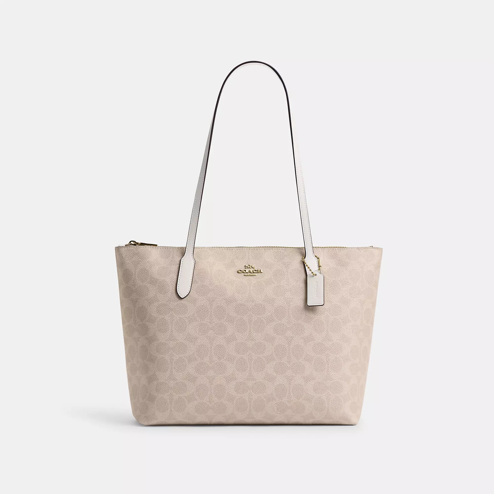 2037 Coach Outlet Zip Top Tote Bag In Signature Canvas