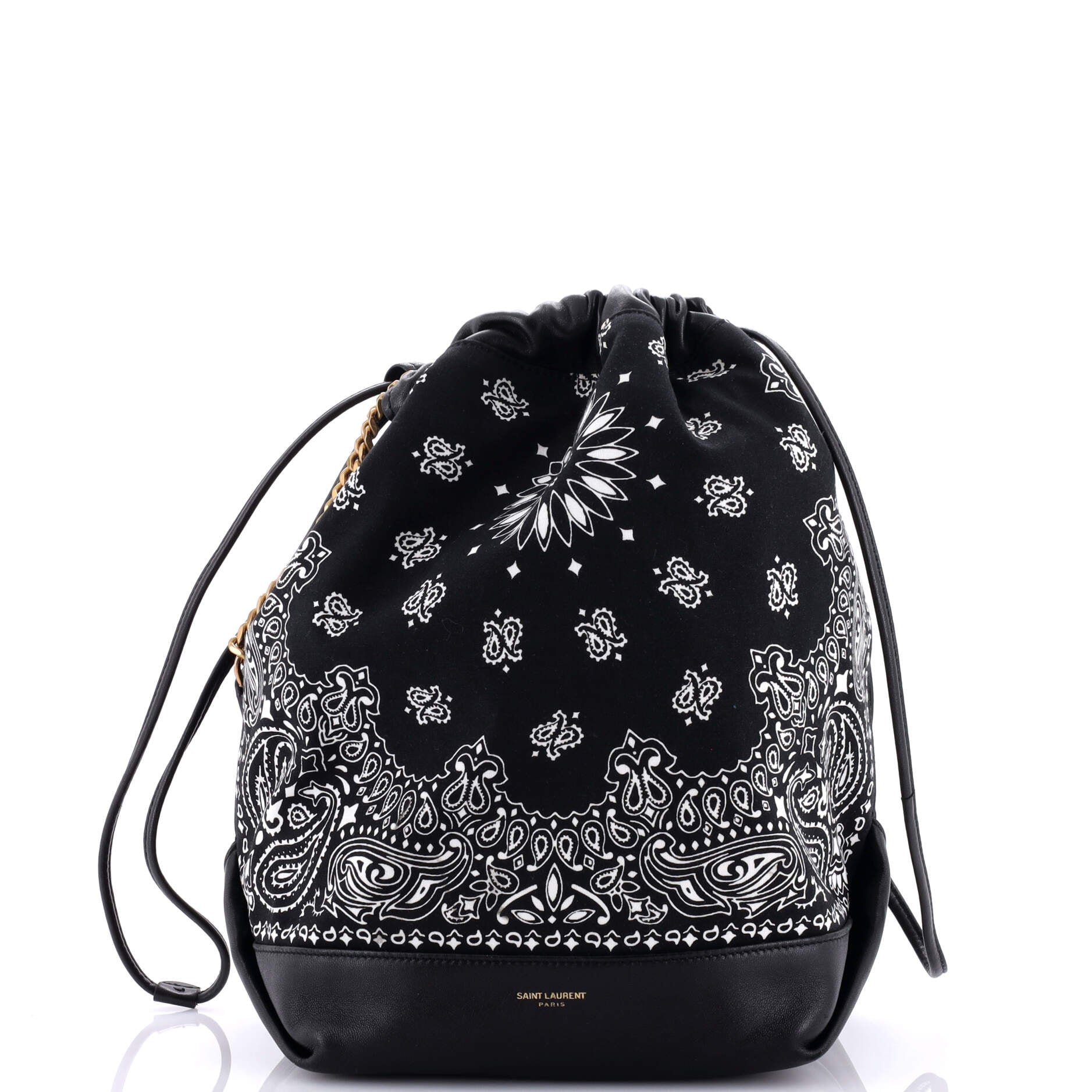 2860 Bandana Teddy Bucket Bag Printed Canvas and Leather Small