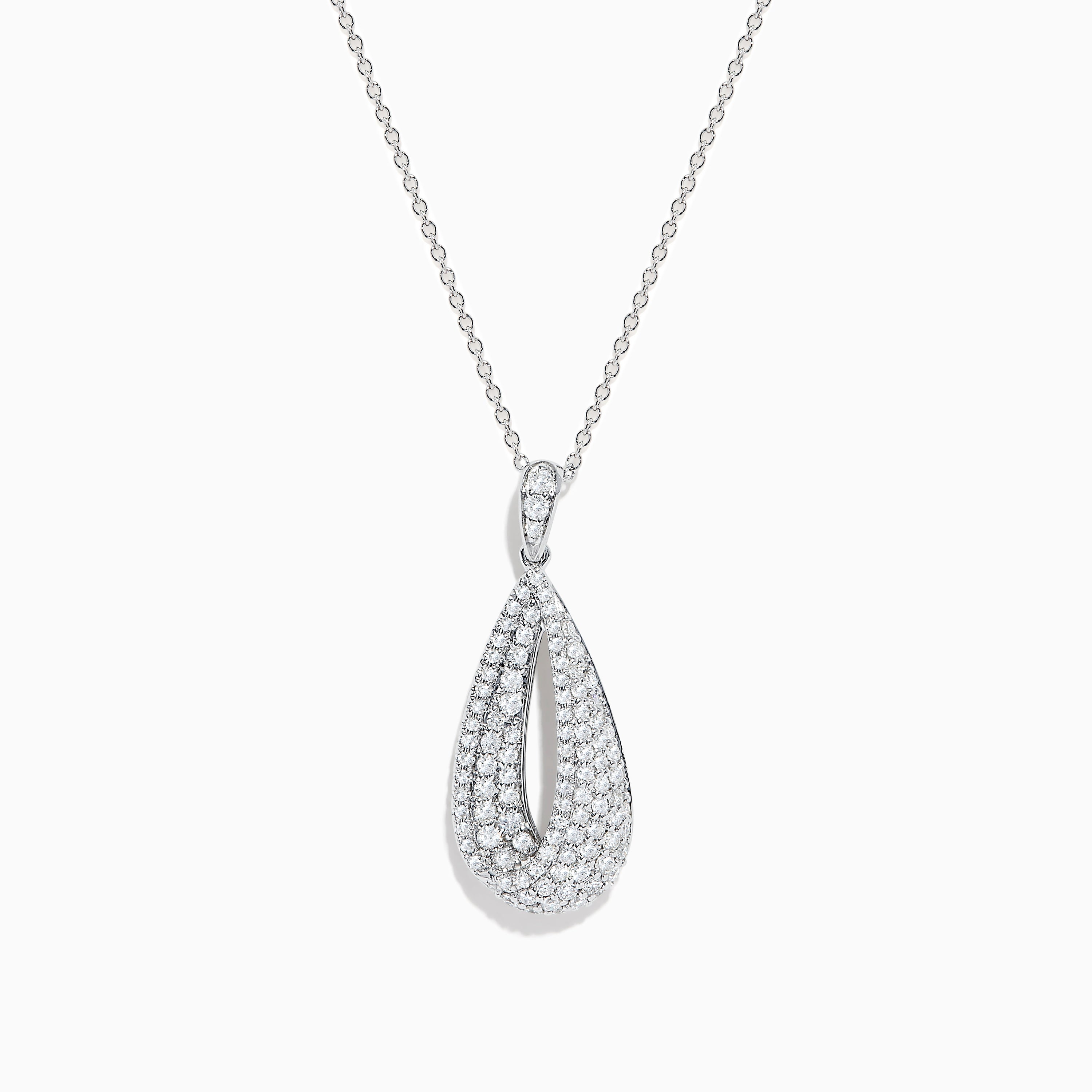 EFFY JEWELRY Pave Classica 14K White Gold Diamond Drop Pendant