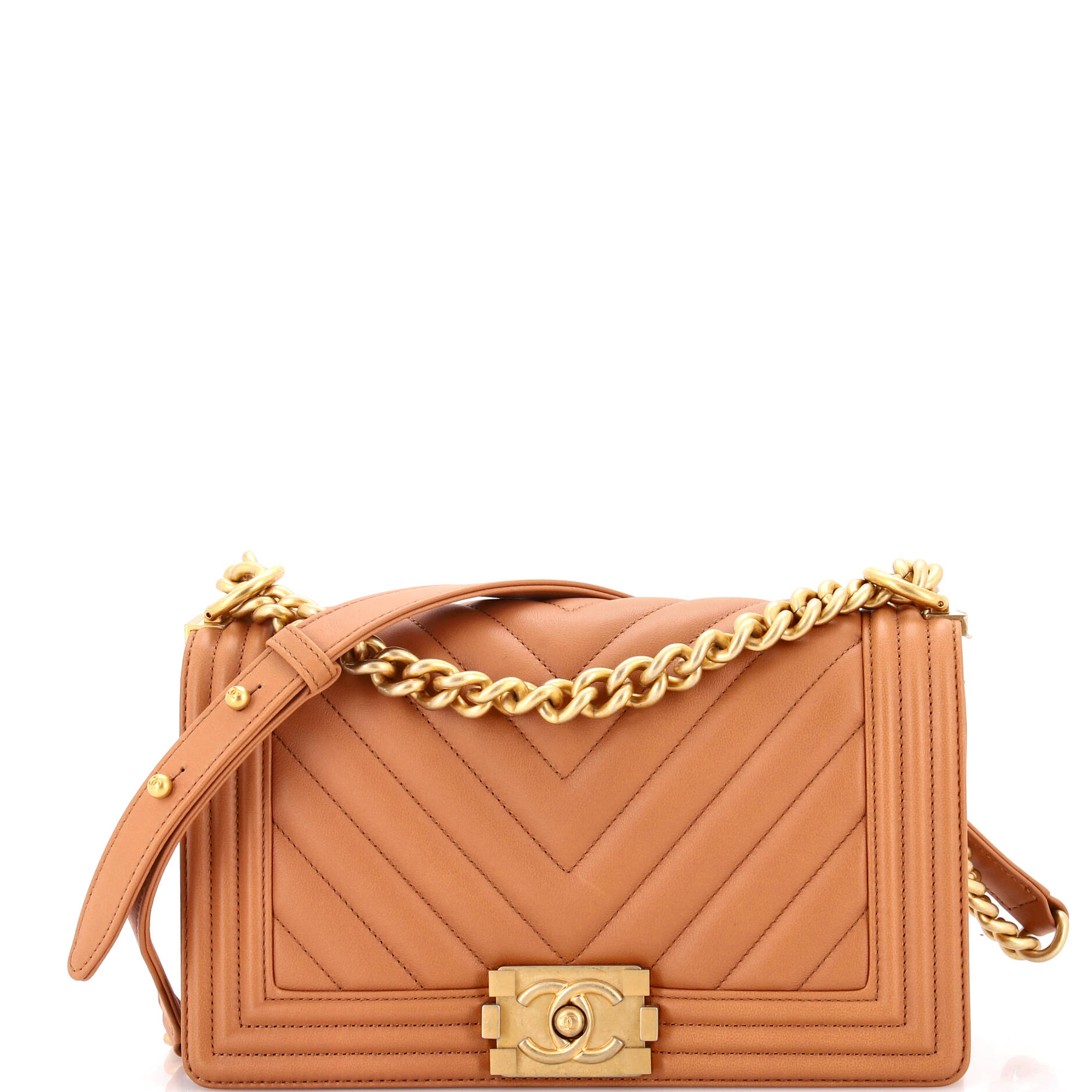 2860 Boy Flap Bag Chevron Calfskin Old Medium