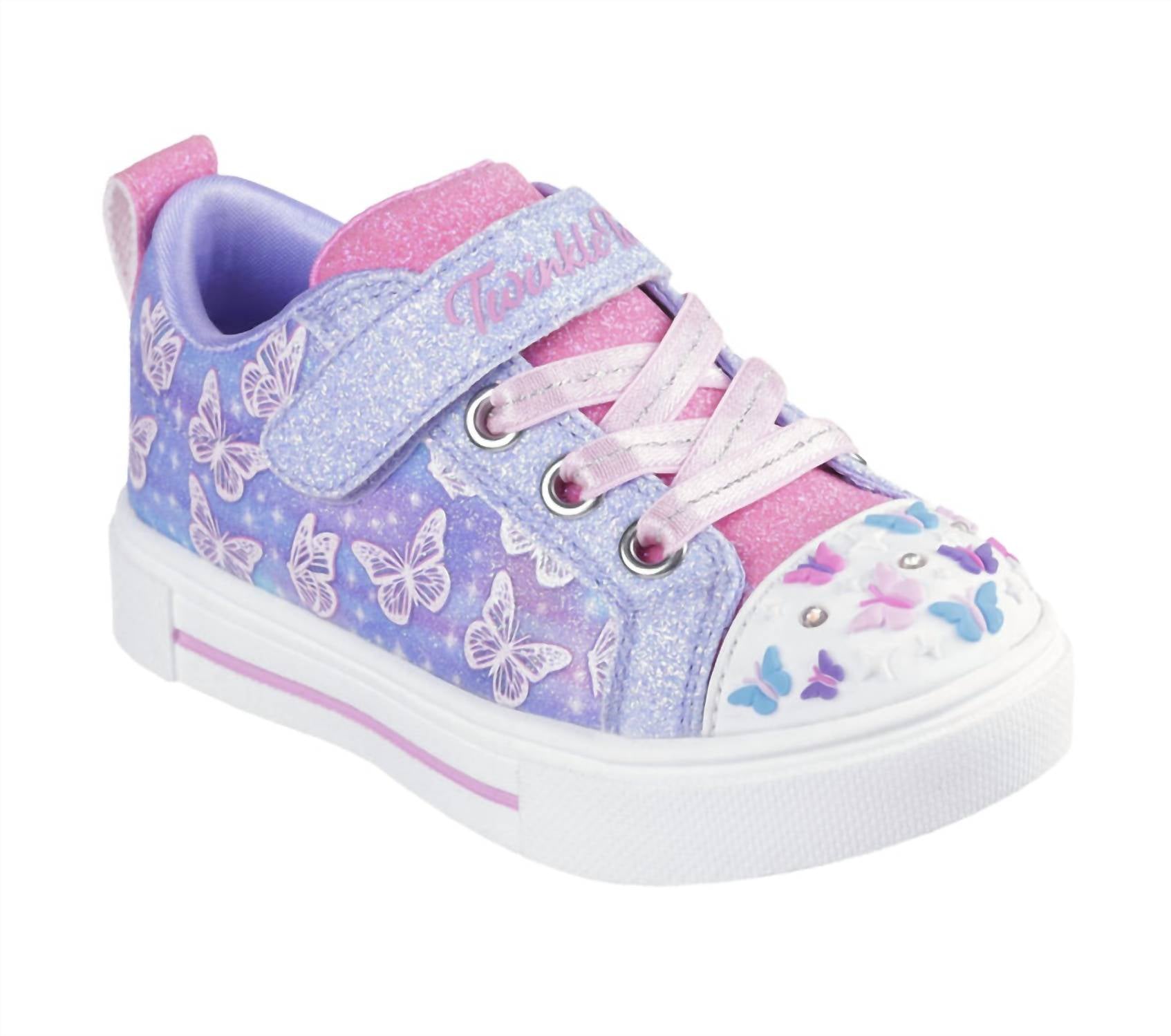 2244 Kid's Twinkle Sparks Ombre Flutter Sneaker In Lavander Multi