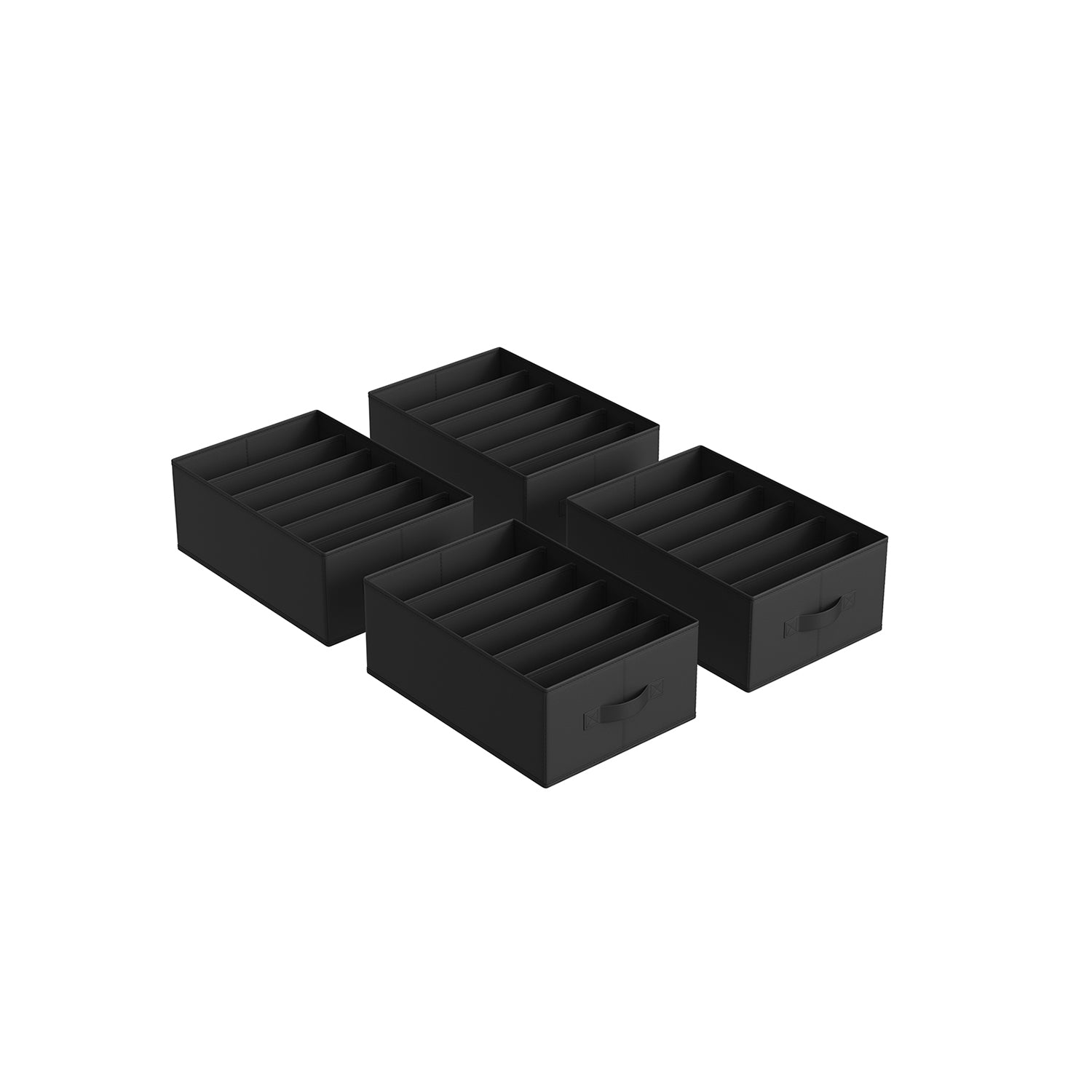 2736 Set of 4 Wardrobe Clothes Organizer with 6 Grids Classic Black