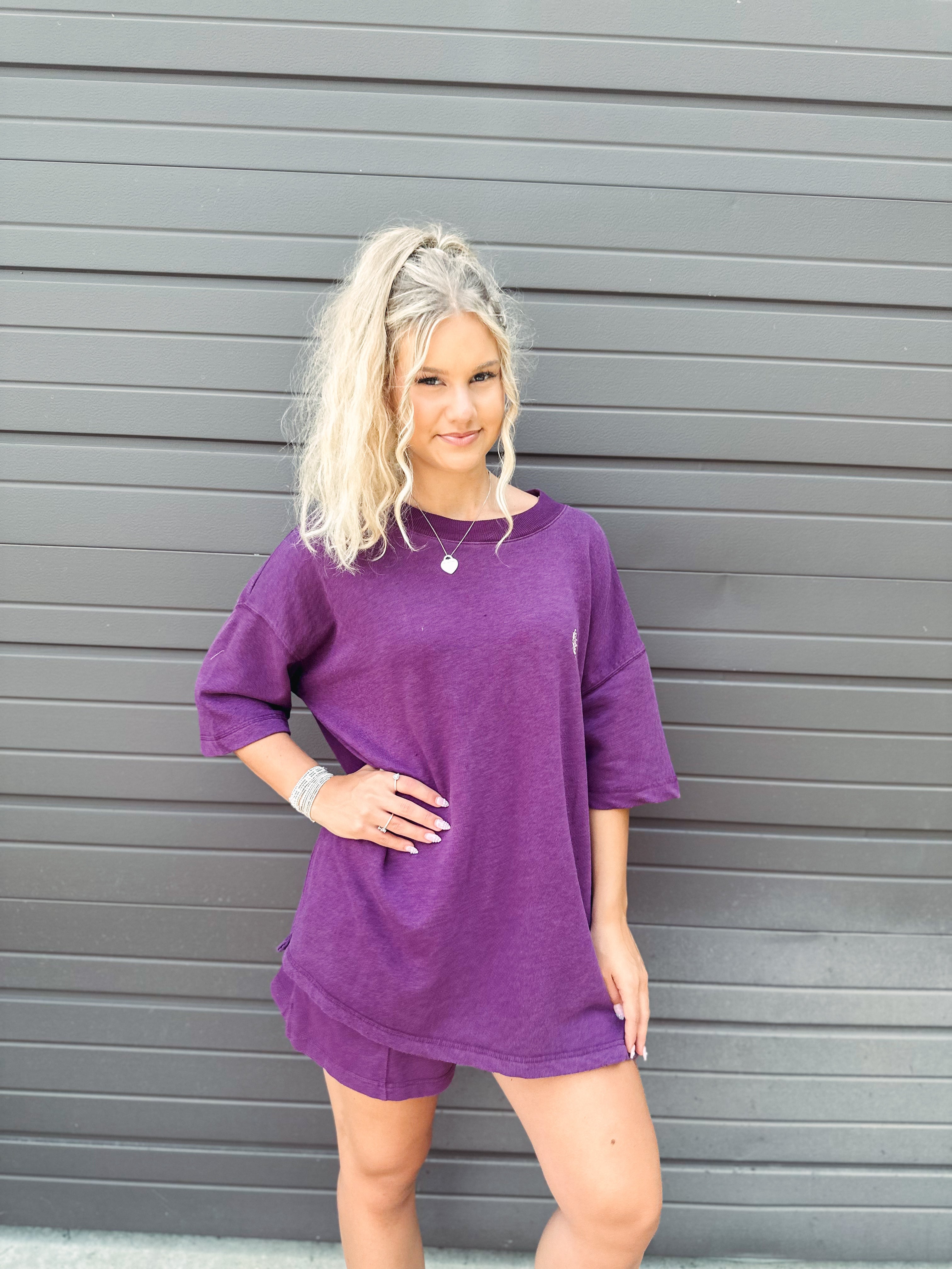 Free People Back Me Up Two Piece Set   Deep Mulberry