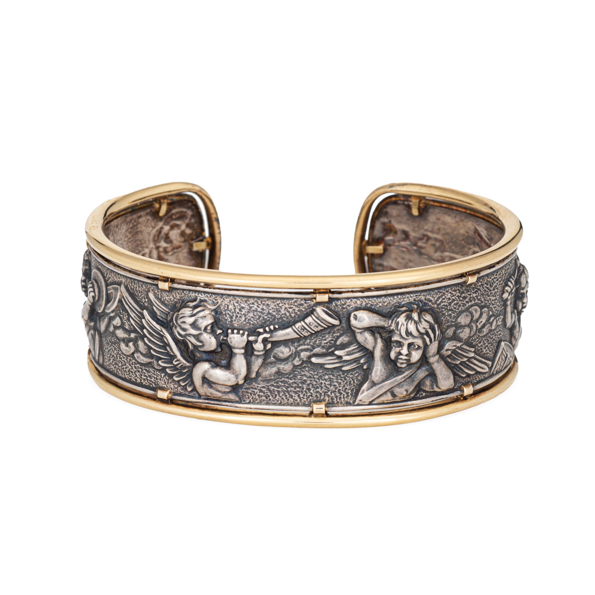 SOPHIE JANE Carrera y Carrera Angels Cuff Bracelet Music Estate Sterling Silver 18k Gold