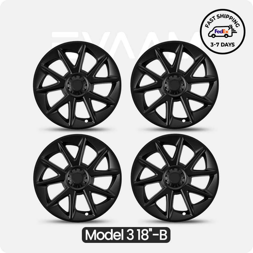 EVAAM® Wheel Covers Hubcap for Tesla Model 3 2017 2023 (4pcs) Style B/C