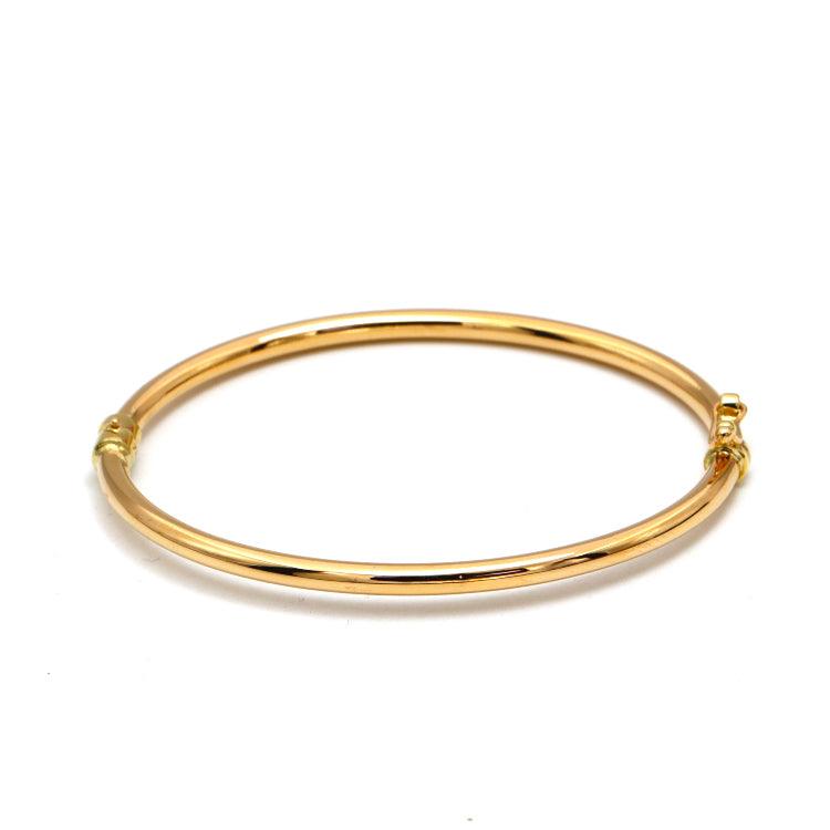 GOLD ZONE Real Gold Plain Calendar Pipe Bangle 1063 (SIZE 16) BA1485