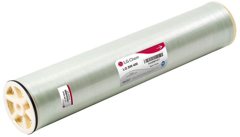 8"x40" Seawater 9,000 GPD 800 psi 99.85% Rej 400 ft2 LG Chem RO Membrane