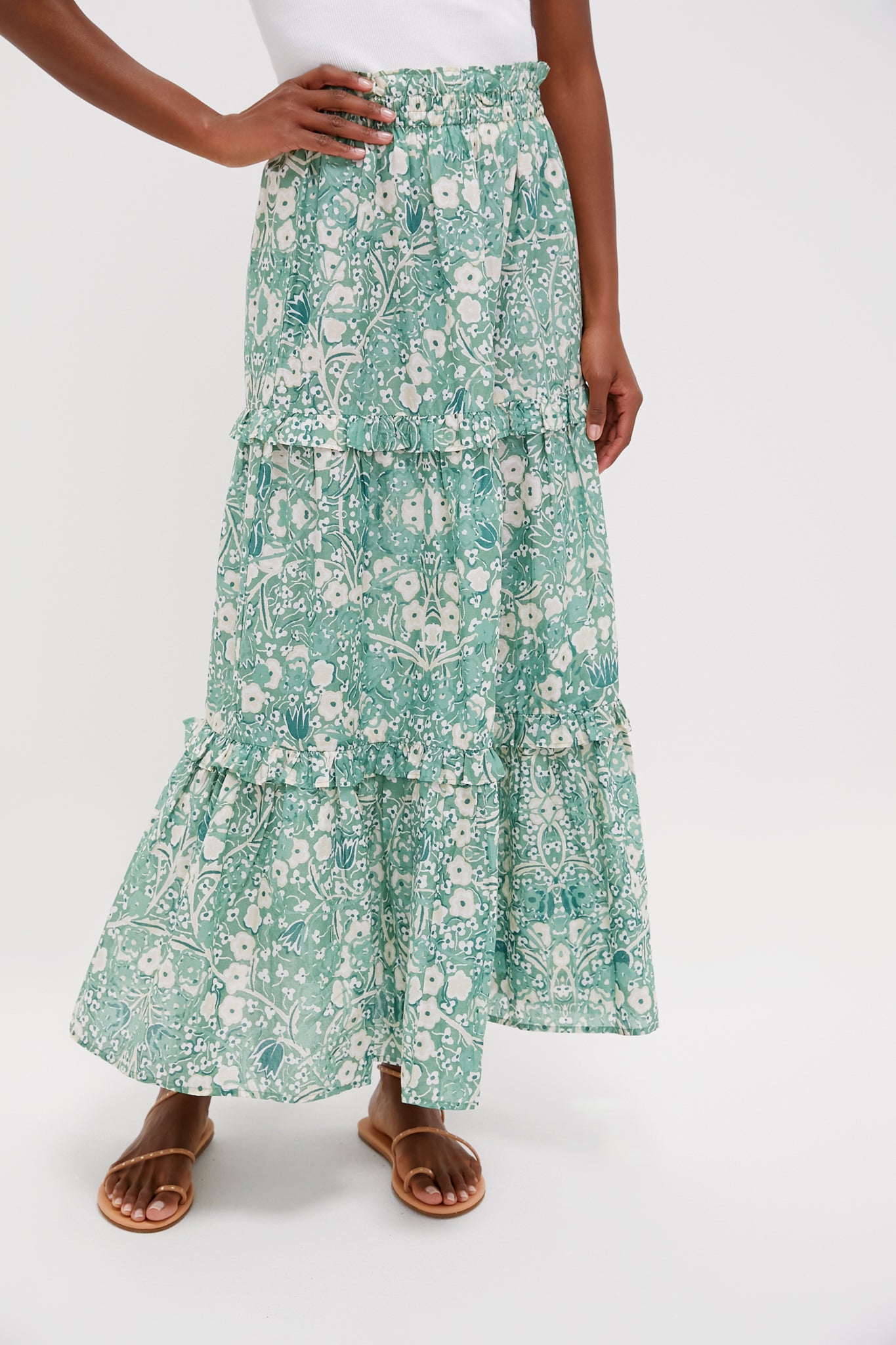 TNUCK BEACH Misty Jade Blossom Prado Skirt
