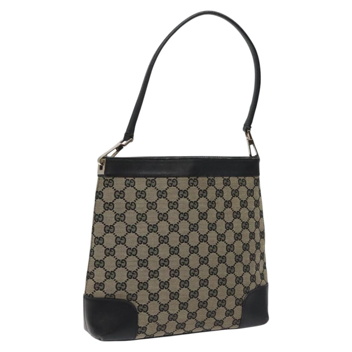 GUCCI GG Canvas Shoulder Bag Black 001 4231 Auth nb092