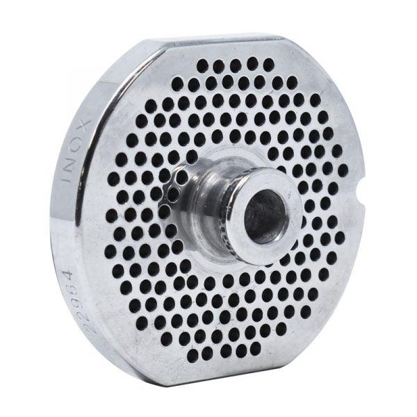 NELLA #22 Stainless Steel Machine Plate with Hub, Single Notch, and Flat Sides   3 1/4" Diameter, 9/64" Hole Size   40306