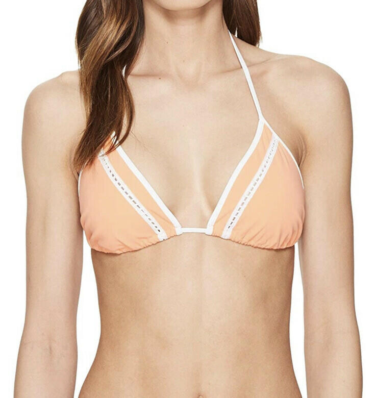 NWT Jonathan Simkhai   Lace Up Triangle Bikini Top Sherbert Size M