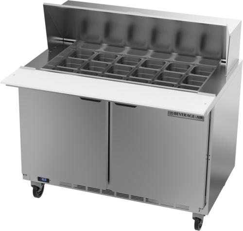 Beverage Air SPE48HC 18M Mega Top Refrigerated Counter with Two Sections and Doors