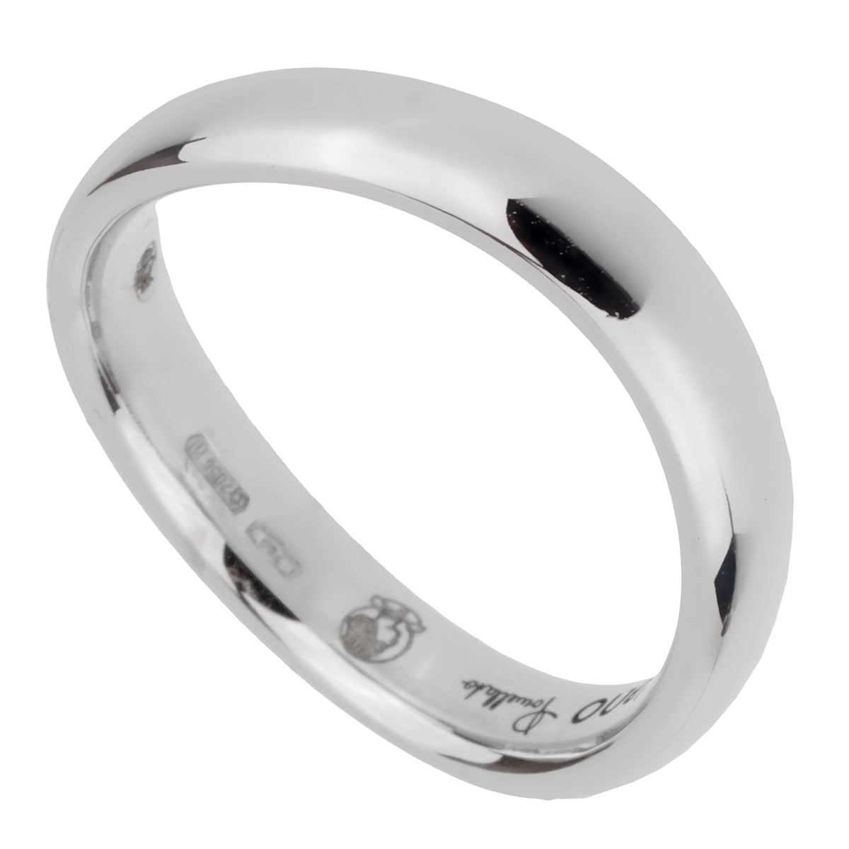 Pomellato 18k White Gold Wave Band Ring Sz 6 1 4