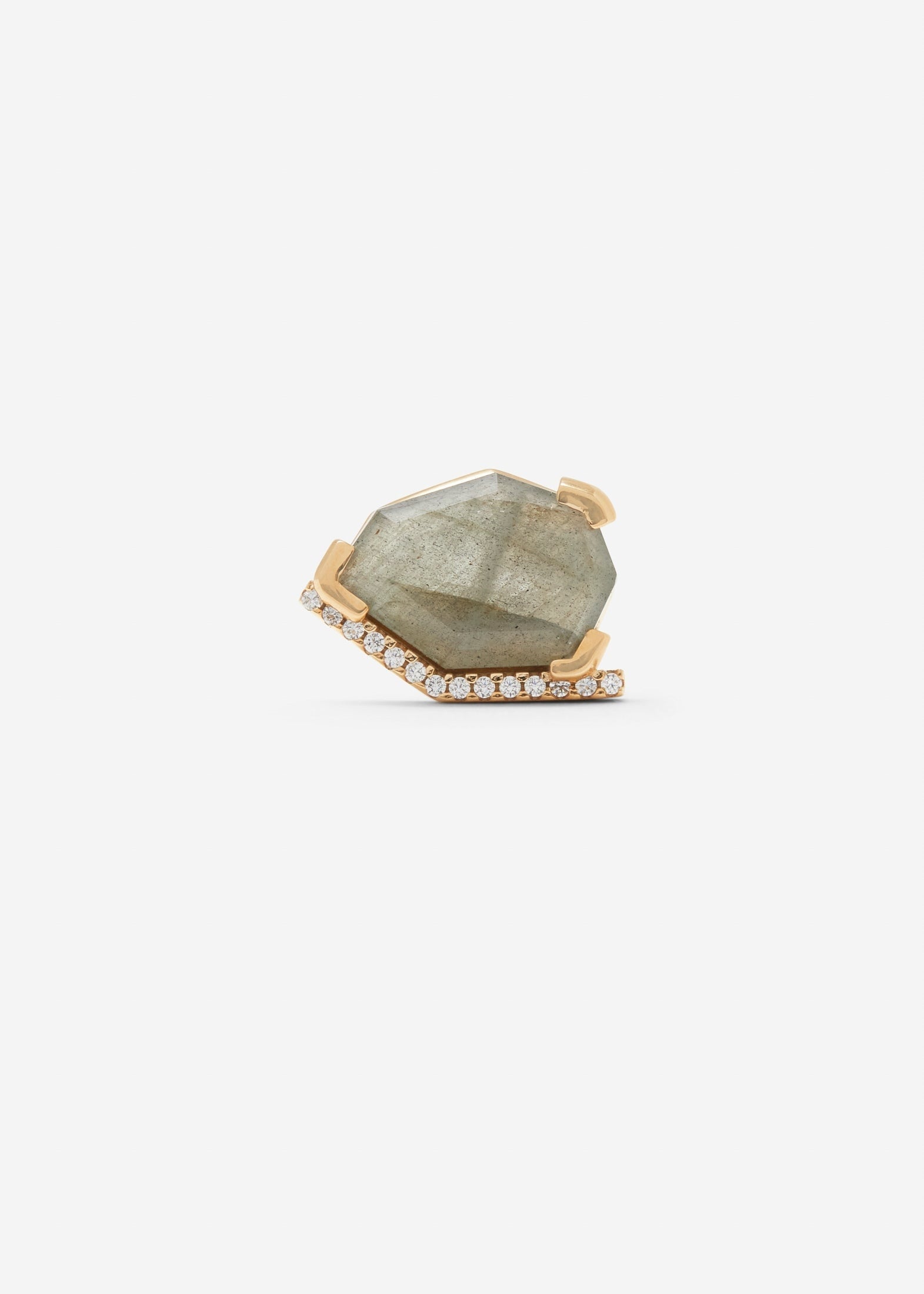 CUSTOMISED Slized Ring Maxi   Labradorite   18k gold