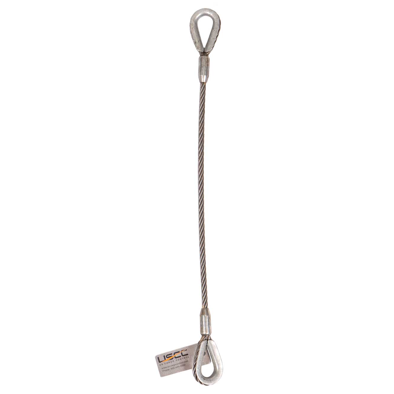 US CARGO CONTROL 3/8" x 2' Thimble Eye Wire Rope Sling