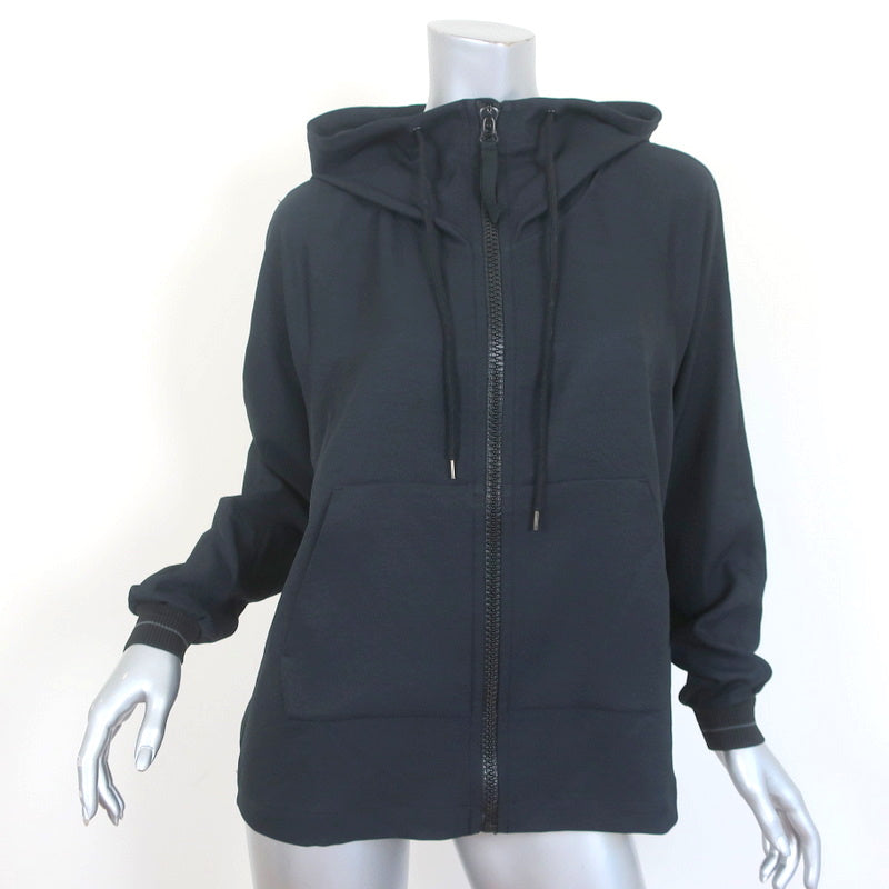 BRANDI BRISKMAN James Perse Side Snap Hooded Jacket Black Size 2