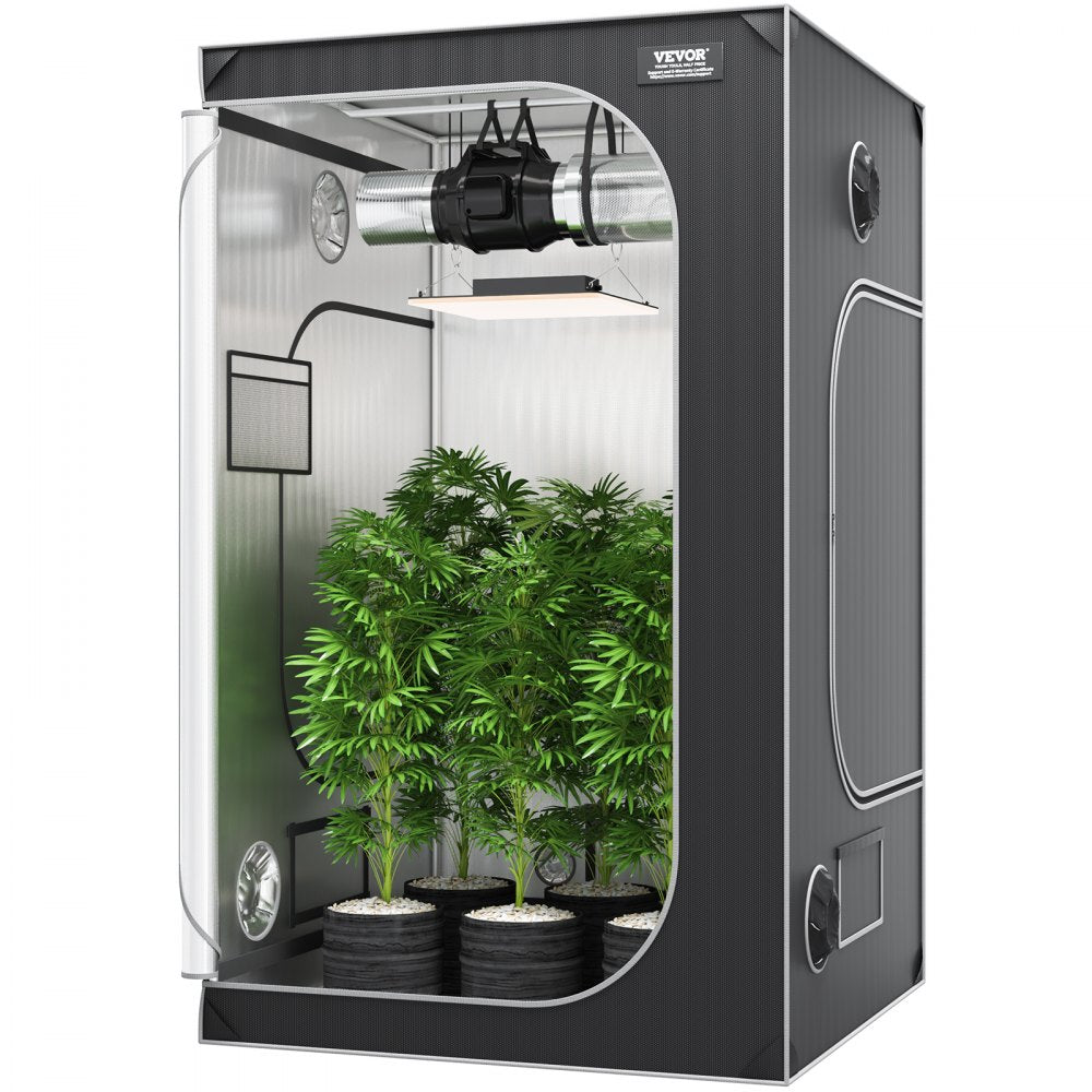 SHOP LOCATION ODDTOOLS 4x4 Grow Tent, 48'' x 48'' x 80'', High Reflective 2000D Mylar Hydroponic Growing Tent with Observation Window, Tool Bag and Floor Tray for Indoor Plants Growing