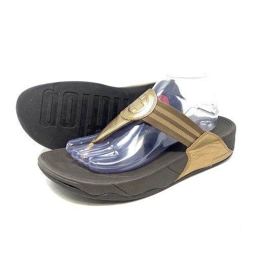 FitFlop Walkstar Flip Flop Thong Sandals Wobble Board Bronze Womens Sz 10 M