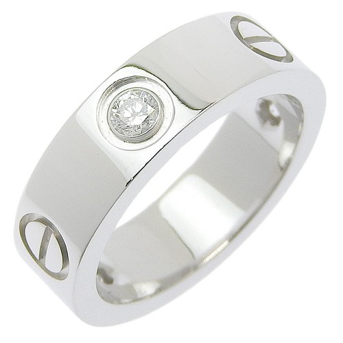 Cartier #5 Love Ring Half Diamond Ring K18WG Diamond Approx. 8.1g 90000105 U
