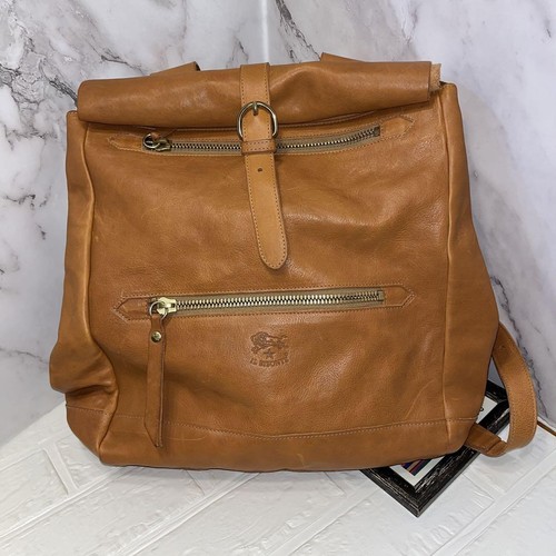 IL BISONTE IlBisonte Bucketta Vintage Leather Backpack Light Brown U Unisex