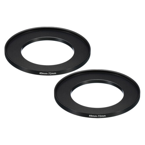 49mm 72mm Metal Step Up Ring  2 Pcs Camera Lens Filter Adapter Ring Black