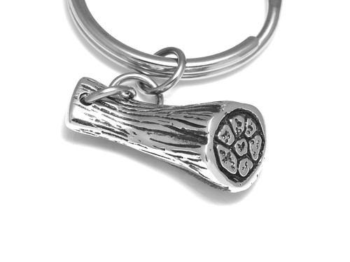 Skeletal Muscle Fiber Tissue Keychain  Anatomy Keyring in Pewter on 30 mm Ring