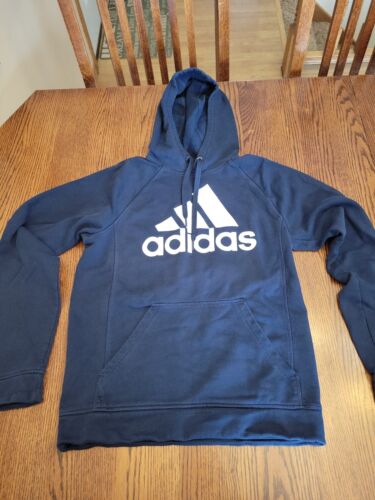 ESSENTIALS Adidas Men's French Terry Big Logo Hoodie Sweatshirt Men Small Dark Blue