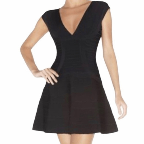 ESSENTIALS Herve Leger Noma Signature Essential Bandage Dress  Black