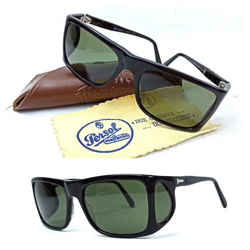 Rare Persol 2551 S Square Sunglasses Italy Genuine Outdoors Men 4 LENSES 56 18