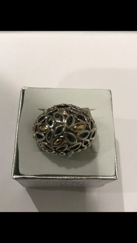 Angela " A by John Hardy" Sterling and 14k Gold Dome Ring sz6 NWT