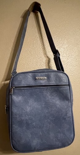 Vintage Samsonite Blue Shoulder Tote Travel Carry On Overnight Bag Luggage