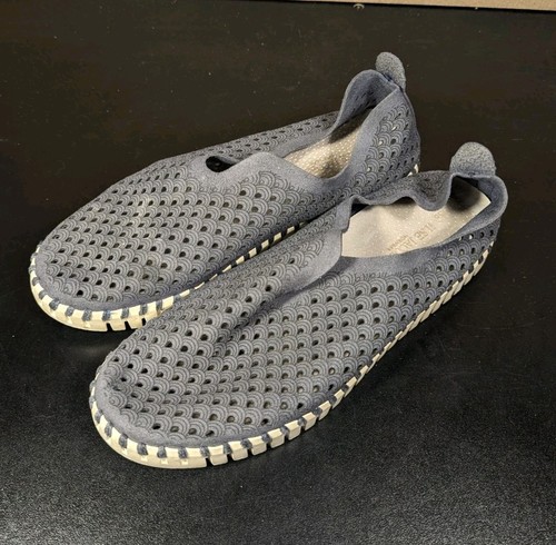 ILSE JACOBSEN Tulip Slip on Flats Navy Blue Casual Shoes Nautical Size 36 US 5.5